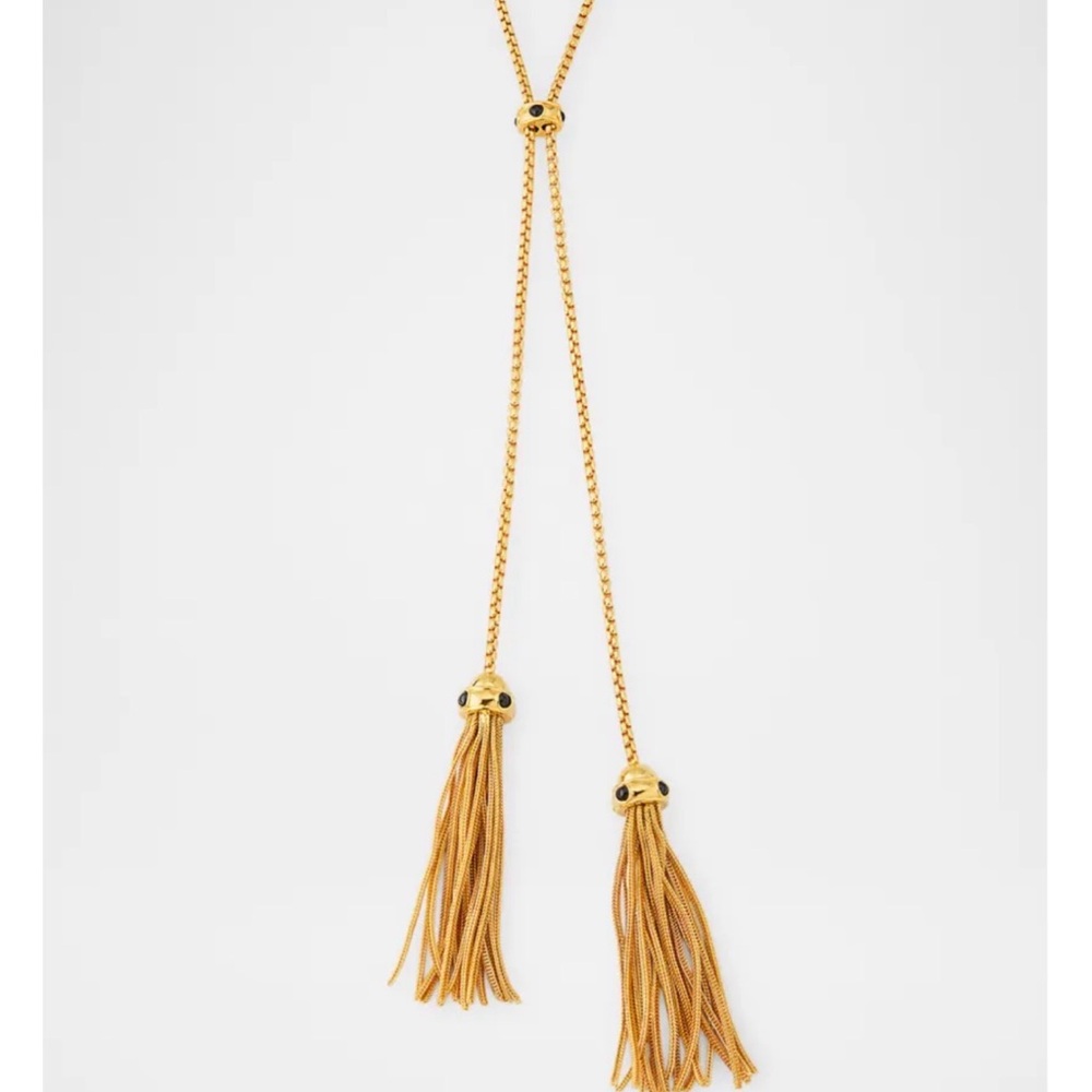 Tom Ford Gold Tassel Lariat Rope Necklace